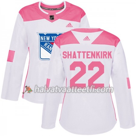 Naisten NHL New York Rangers Pelipaita Kevin Shattenkirk 22 Adidas 2017-2018 Valkoinen Vaaleanpunainen Fashion Authentic